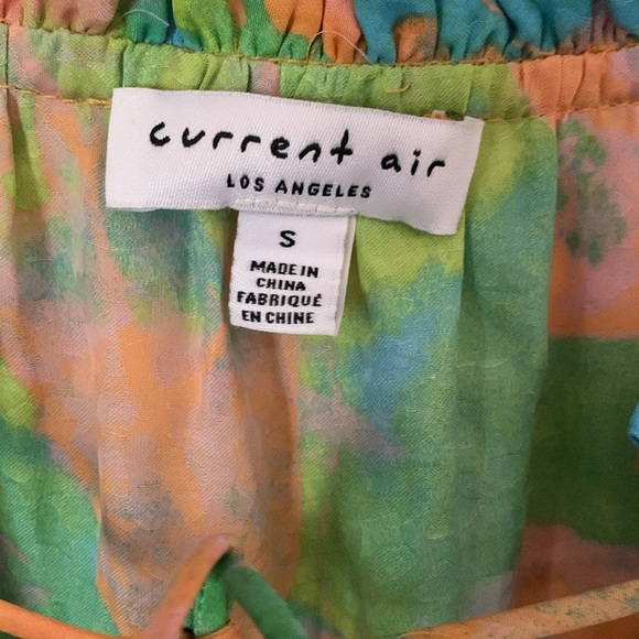 Women’s Current Air Margot Top Blouse Fluttering Sleeve Multicolored V-Neck Sz S - Picture 2 of 8